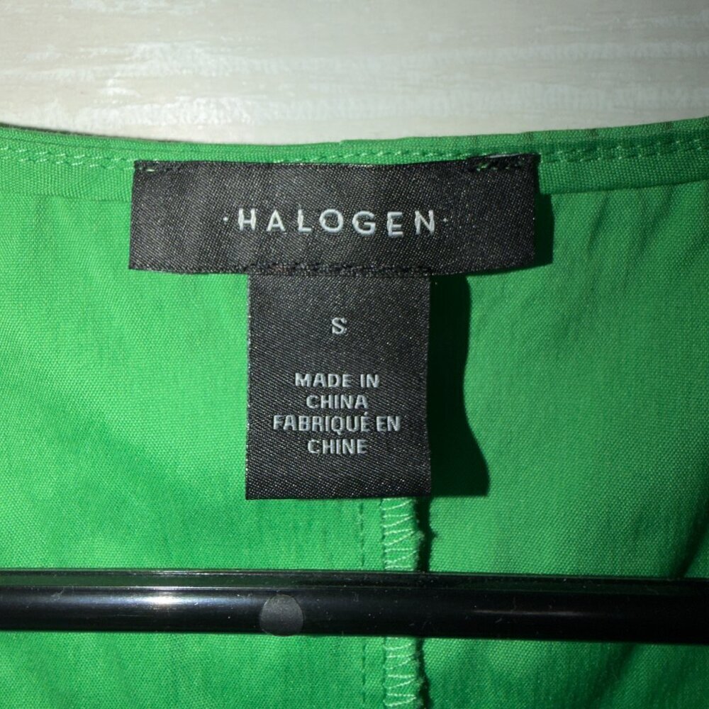 Halogen Green Sleeveless Tie Waist Midi Dress Casual Size Small - Picture 5 of 6